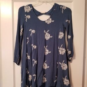 Altar’d State-Dark Blue Embroidered Dress